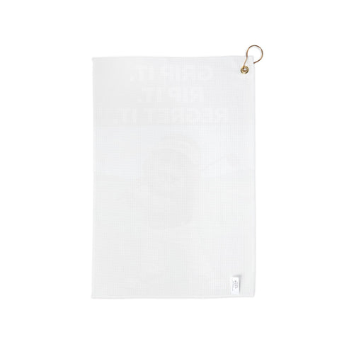 Team Devo Funny Golf Towel – “Grip It. Rip It. Regret It.” | Golf Bag Accessory Gift