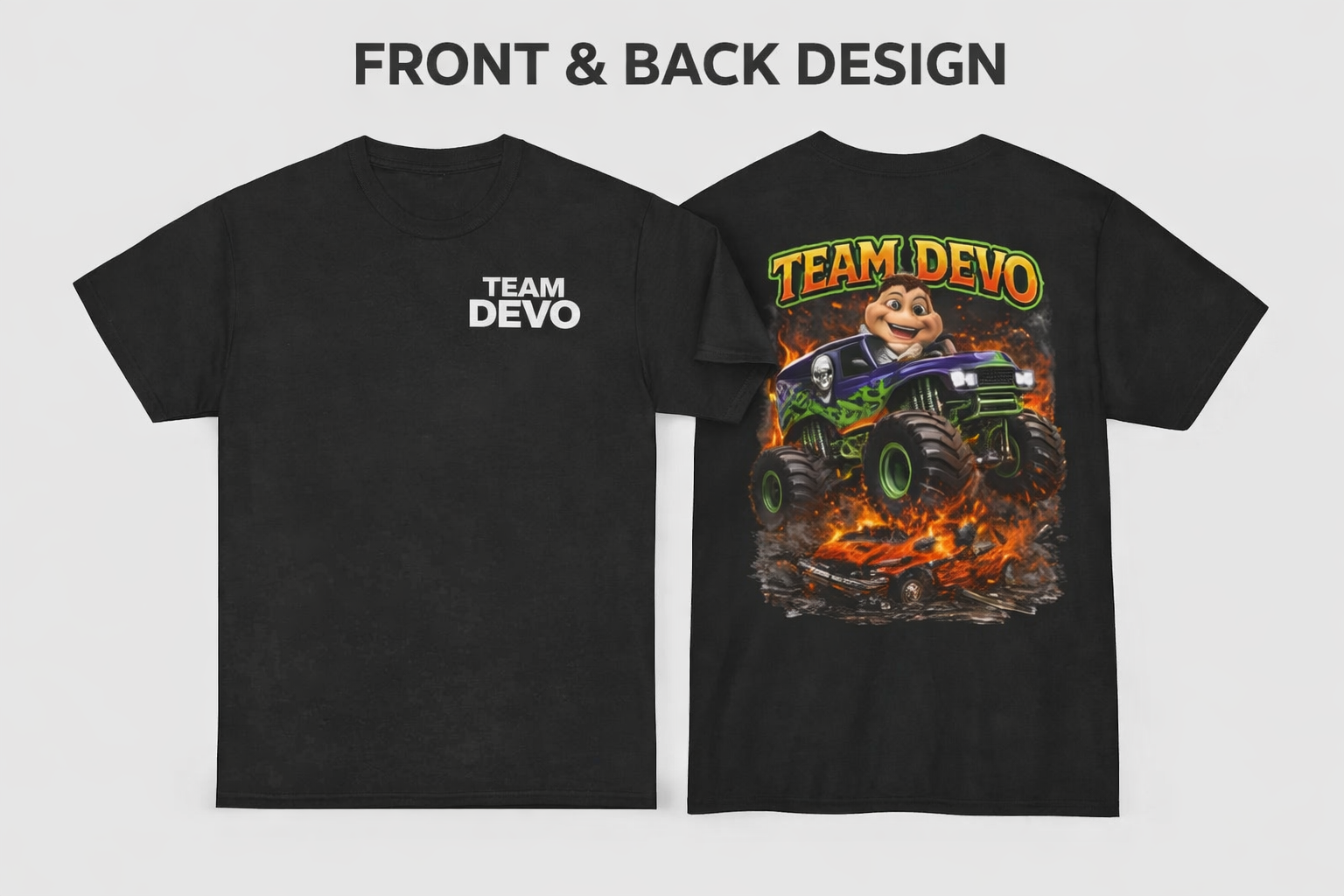 TEAM DEVO Monster Truck T-Shirt – Limited Edition Graphic Tee