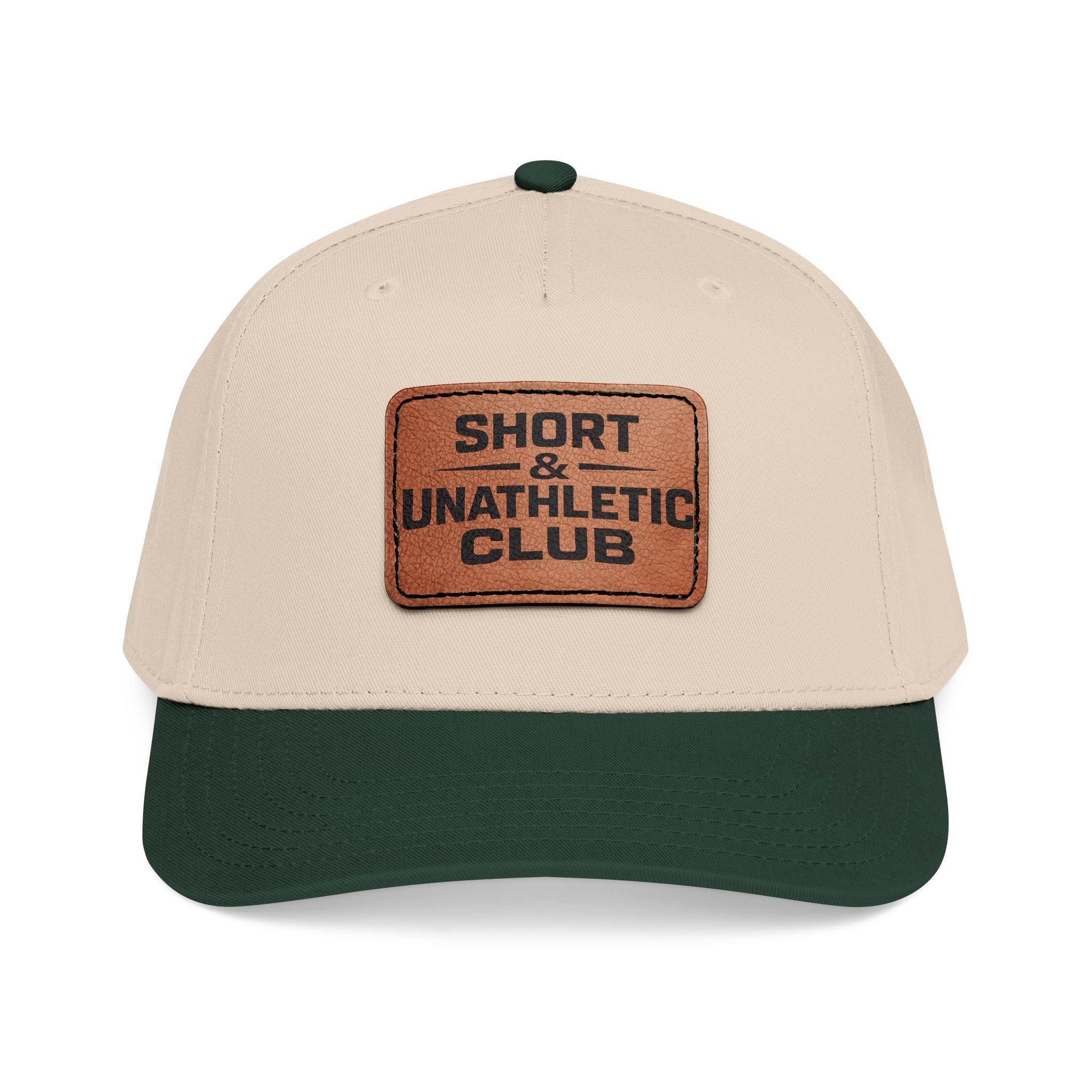 TEAM DEVO Leather Patch Baseball Cap — Funny 'Short & Unathletic Club' Hat