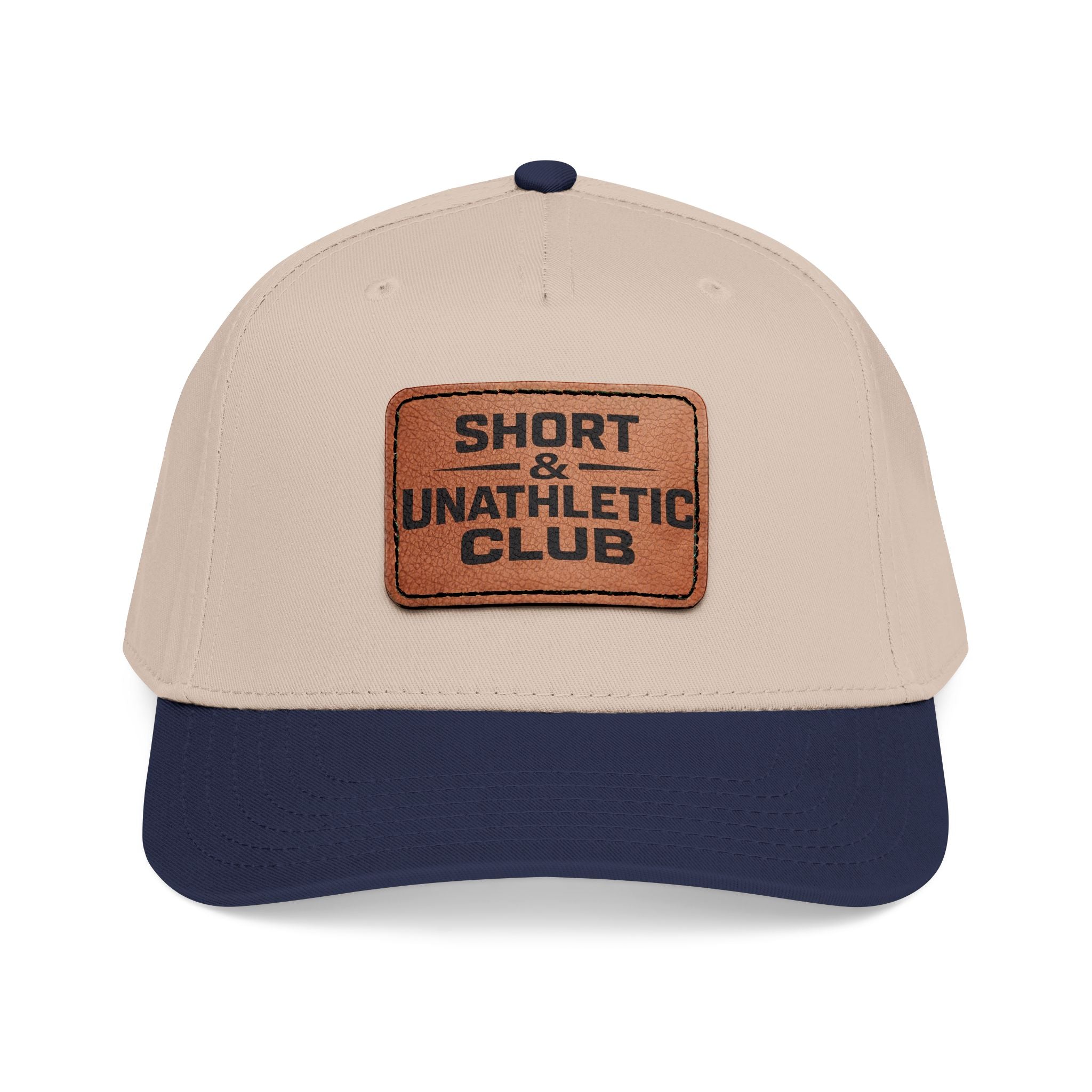 TEAM DEVO Leather Patch Baseball Cap — Funny 'Short & Unathletic Club' Hat